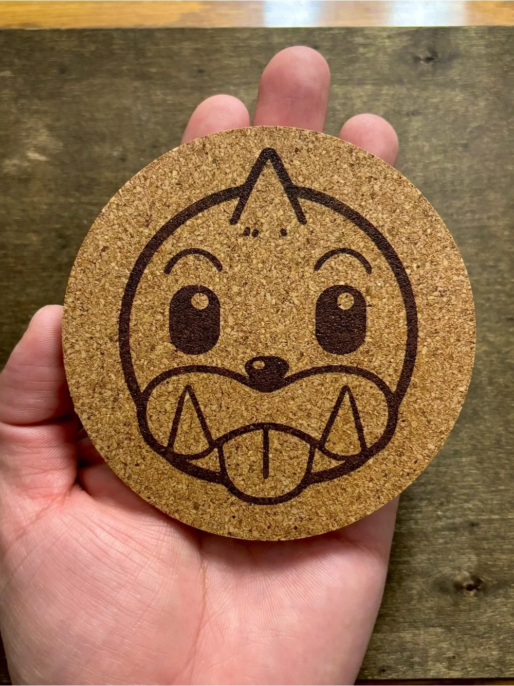 Pokemon Seel Face Laser Engraved Cork Coaster